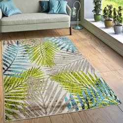 Paco Home - Tapis Urbain Jungle Beige Vert Bleu 60x100 cm