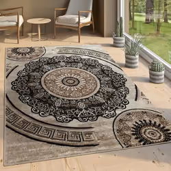 Tapis De Créateur Motif Mandala Brun 60cm x 100cm