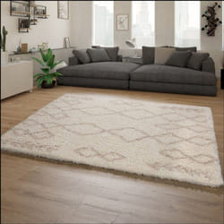 Paco Home - Tapis Poils Hauts Moelleux Moderne Shaggy Style Flokati Look Scandinave Crème 120x160 cm