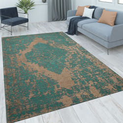 Paco Home - Tapis Salon Chambre Adulte Poils Ras Vintage Motif Oriental Ornements 120x170 cm, Turquoise 2