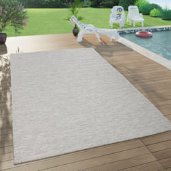 Paco Home - Tapis Interieur Exterieur Pour Salon, Balcon, Terrasse, Tisse a Plat Taupe 120x160 cm
