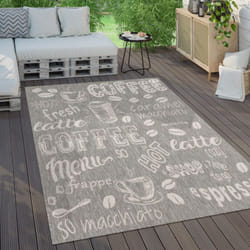 Paco Home - Tapis Exterieur Terrasse Balcon Tapis Cuisine Moderne Écriture 240x340 cm, Gris 2