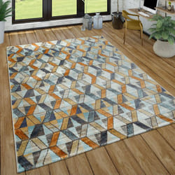 Paco Home - Tapis Poils Ras Salon Aspect Usé Abstrait Moderne Style Industriel Coloré 80x150 cm