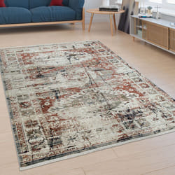 Paco Home - Tapis Poils Ras Salon Bordure Design Oriental Moderne Aspect Usé Coloré 80x150 cm