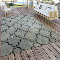 Paco Home - Tapis Intérieur Et Extérieur Motif Marocain Gris 160 cm rond