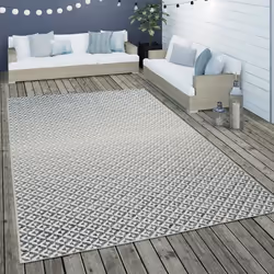 Tapis Intérieur & Extérieur Tissage À Plat Géométrique Scandinave Design Losanges En Gris [160x230 cm]