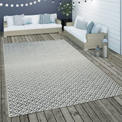 Paco Home - Tapis Intérieur & Extérieur Tissage à Plat Géométrique Scandinave Design Losanges En Gris 80x150 cm