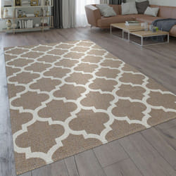Paco Home - Tapis Tissage à Plat Moderne Motif Tissé Orient Design Marocain En Beige 80x150 cm