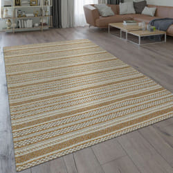 Paco Home - Tapis Tissage à Plat Moderne Motif Tissé Rayures Rustique Orient Design En Beige 80x150 cm