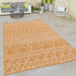 Paco Home - Tapis Intérieur & Extérieur Tissage à Plat Moderne Motif Ethnique Design Zigzag En Jaune 60x100 cm