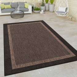 Paco Home - Tapis Intérieur & Extérieur Tissage à Plat Moderne Bordure Motif Oriental Anthracite 60x100 cm