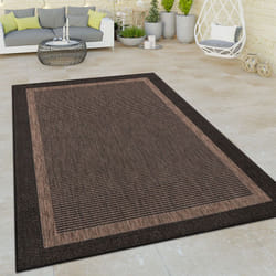 Paco Home - Tapis Intérieur & Extérieur Tissage à Plat Moderne Bordure Motif Oriental Anthracite 80x150 cm