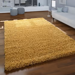 Tapis Poils Longs Jaune Salon Shaggy Doux Résistant Moelleux Robuste [60x100 cm]
