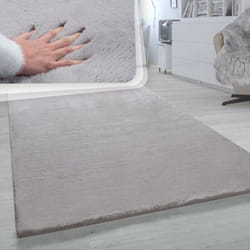 Paco Home - Tapis Poils Longs Salon Fausse Fourrure Imitation Fourrure De Lapin Très Douce Gris 80x150 cm