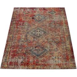 Paco Home - Tapis Extérieur Terrasse Rouge Balcon Oriental Design Résistant aux intempéries 160x220 cm