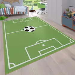 Tapis Pour Enfants Tapis De Jeux Chambre DEnfant Avec Motif Football Vert [140x200 cm]
