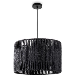 Paco Home - Suspension Table à Manger Papier Boho Lampe Suspendue Lampe E27 Rotin Lampe à suspension - Noir, Noir (Ø32cm)