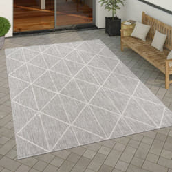 Paco Home - Tapis Exterieur Terrasse Salon Cuisine Scandinave Geometrique Moderne Ethnique Gris, 120x160 cm