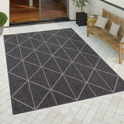 Paco Home - Tapis Exterieur Terrasse Salon Cuisine Scandinave Geometrique Moderne Ethnique 80x250 cm, Anthracite 2