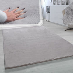 Paco Home - Tapis Poils Longs Salon Fausse Fourrure Imitation Fourrure De Lapin Très Douce Gris 140x200 cm