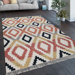 Paco Home - Tapis De Salon Style Bohème Franges Tissé à La Main Mélange Laine-coton Multicolore 60x110 cm