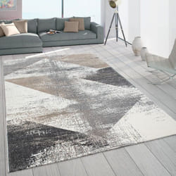 Paco Home - Tapis Frisé, Tapis Poils Ras Pour Salon Avec Aspect Usé Gris Beige 60x100 cm