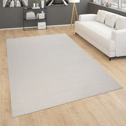 Paco Home - Tapis pour Salon Uni Poils Ras Sobre Et Moderne, Crème 200 cm carré