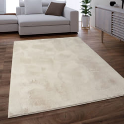 Paco Home - Tapis Salon Adulte Poil Long Shaggy Lavable En Machine Moelleux Pelucheux Crème 80x150 cm