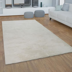 Tapis Poils Longs Shaggy Pour Salon Moelleux Doux Lavable Beige Crème [200x290 cm]
