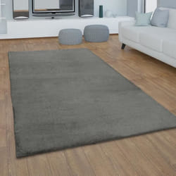 Tapis Poils Longs Shaggy Pour Salon Moelleux Doux Lavable Gris Anthracite [160x230 cm]