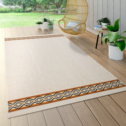 Paco Home - Tapis D'Extérieur Pour Terrasse Et Balcon, Motif Géométrique, Moderne, Beige 200x290 cm