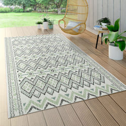 Paco Home - Tapis D'Extérieur Pour Terrasse Et Balcon, Motif Géométrique, Moderne, Vert 80x150 cm