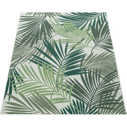 Paco Home - Tapis Intérieur & Extérieur Tissage à Plat Jungle Découpé Design Palmiers Floral Vert 140x200 cm