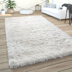 Paco Home - Tapis De Salon Poils Longs Shaggy Uni Doux Moderne Crème 60x100 cm