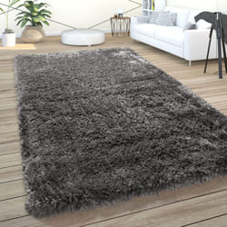 Paco Home - Tapis De Salon Poils Longs Shaggy Uni Doux Moderne Gris foncé 60x100 cm