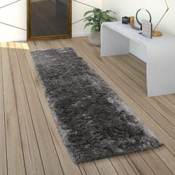 Paco Home - Tapis De Salon Poils Longs Shaggy Uni Doux Moderne Gris foncé 80x150 cm