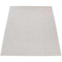 Paco Home Tapis Extérieur Terrasse Et Balcon Tapis Cuisine Monochrome Moderne Crème Beige 120x160 cm