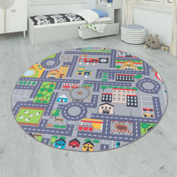 Paco Home - Tapis De Jeu Tapis Pour Enfants Chambre D'Enfant Motifs Rues, Gris 240x340 cm