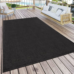Paco Home - Tapis Extérieur Pour Terrasse Et Balcon Tapis Cuisine Monochrome Moderne Noir 200x280 cm