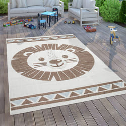 Paco Home - Tapis Enfant Chambre D'Enfant Tapis De Jeux Garçon Fille Effet 3D Lion Beige 80x150 cm