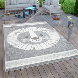Paco Home - Tapis Enfant Chambre D'Enfant Tapis De Jeux Garçon Fille Effet 3D Lion Gris 140x200 cm