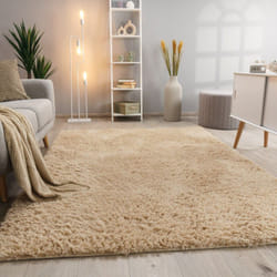Paco Home - Tapis Shaggy Tapis De Salon Fausse Fourrure Poil Long Moelleux Monochrome Beige 200x290 cm