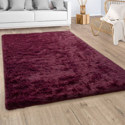 Paco Home - Tapis Shaggy Tapis De Salon Fausse Fourrure Poil Long Moelleux Rouge Bordeaux 200x290 cm
