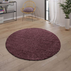 Paco Home - Tapis Shaggy Tapis Salon Shaggy Poil Long Moderne Monochrome Violet 120x170 cm