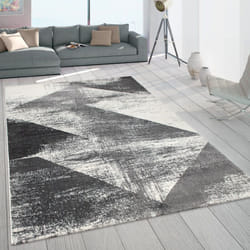 Paco Home - Tapis Salon Poils Ras Tapis Vintage Pastel Abstrait Moderne Gris Blanc Cassé 80x150 cm