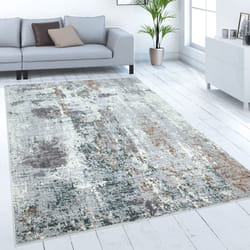 Paco Home - Tapis Salon Poils Ras Tapis Vintage Motif Dégradé Moderne Gris Blanc Cassé 80x150 cm