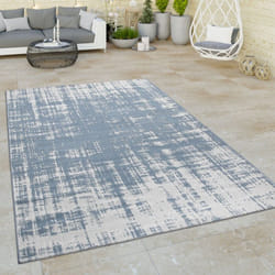 Paco Home - Tapis Intérieur & Extérieur Balcon Cuisine Vintage Motif Abstrait Blanc Bleu 80x150 cm