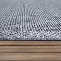 Paco Home - Tapis Intérieur & Extérieur Balcon Terrasse Cuisine Design Bordures Moderne Gris 200 cm rond