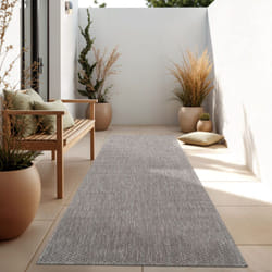 Paco Home - Tapis Intérieur Et Extérieur Balcon Terrasse Tapis Cuisine Monochrome Moucheté 60x100 cm, Gris
