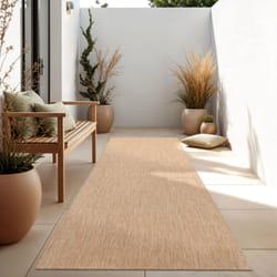 Paco Home Tapis Intérieur Et Extérieur Balcon Terrasse Tapis Cuisine Monochrome Moucheté 60x100 cm, Naturelle
